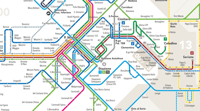 Transport maps for the city of Bergamo